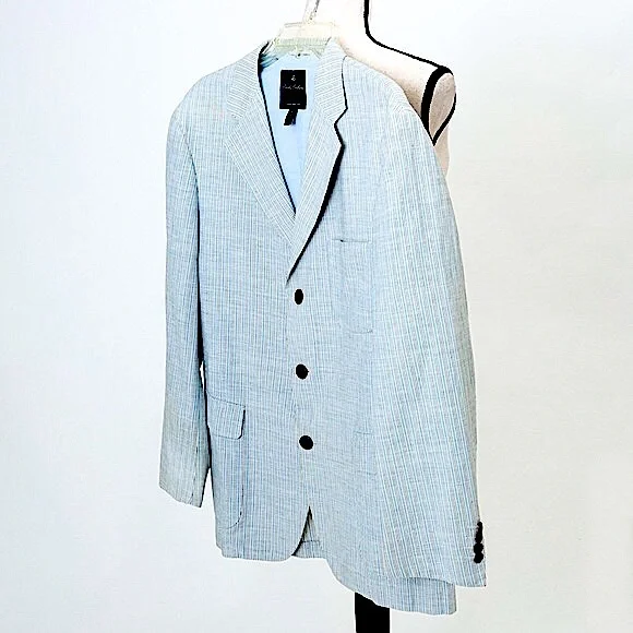 Brooks Brothers men’s sport coat blazer jacket linen blend vertical stripe M